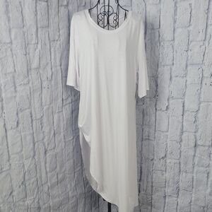 Torrid NWT 1X White Side Twist Knit Tunic Dress Soft Stretch Casual Plus